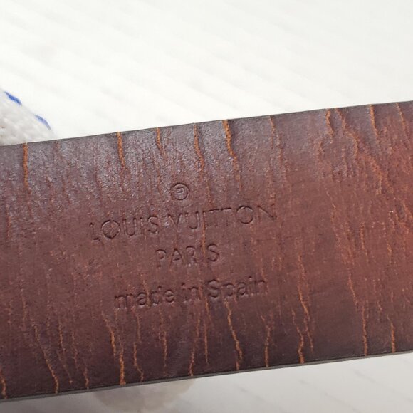 Authentic Louis Vuitton Brown Gold Checkered Damier Ebene Belt lux170-092225 - Picture 14 of 15
